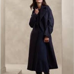 Banana Republic 3 button black top coat